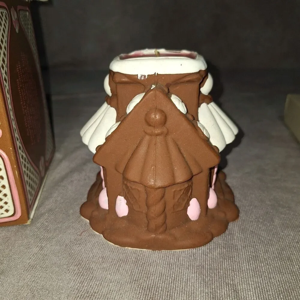 Avon Candy Cane & Holly 2 Bayberry Fragrance Taper Candles & Gingerbread House